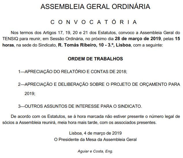 Convocatoria 28 MAR 2019